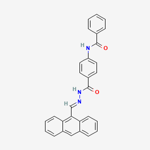 molecular formula C29H21N3O2 B14808782 N-(4-{[(2E)-2-(anthracen-9-ylmethylidene)hydrazinyl]carbonyl}phenyl)benzamide 