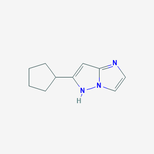 molecular formula C10H13N3 B1480890 6-cyclopentyl-1H-imidazo[1,2-b]pyrazole CAS No. 2097950-24-6