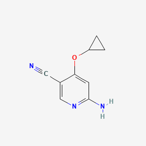 molecular formula C9H9N3O B14808951 6-Amino-4-cyclopropoxynicotinonitrile 