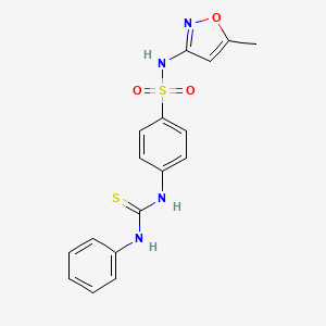 molecular formula C17H16N4O3S2 B14809191 N-(5-Methylisoxazol-3-yl)-4-(3-phenylthioureido)benzenesulfonamide 