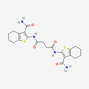 molecular formula C22H26N4O4S2 B14809421 N,N'-bis(3-carbamoyl-4,5,6,7-tetrahydro-1-benzothiophen-2-yl)butanediamide 