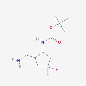 molecular formula C11H20F2N2O2 B14809424 tert-butyl N-[(1S,2S)-2-(aminomethyl)-4,4-difluorocyclopentyl]carbamate 