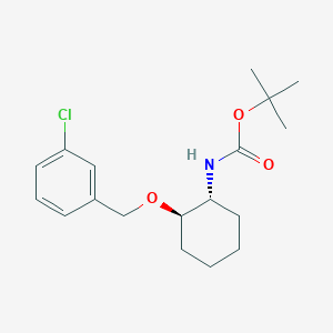 molecular formula C18H26ClNO3 B14809454 rel-tert-Butyl ((1R,2R)-2-((3-chlorobenzyl)oxy)cyclohexyl)carbamate 