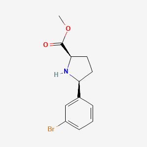 molecular formula C12H14BrNO2 B14809520 methyl (2R,5S)-5-(3-bromophenyl)pyrrolidine-2-carboxylate 