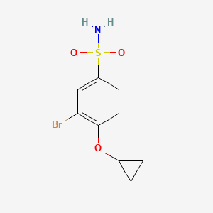molecular formula C9H10BrNO3S B14809643 3-Bromo-4-cyclopropoxybenzenesulfonamide 