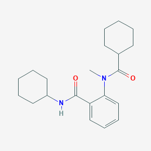 molecular formula C21H30N2O2 B14809652 N-cyclohexyl-2-[(cyclohexylcarbonyl)(methyl)amino]benzamide 