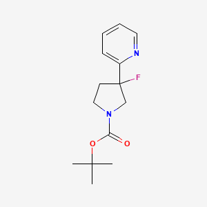 molecular formula C14H19FN2O2 B1480980 Tert-butyl 3-fluoro-3-(pyridin-2-yl)pyrrolidine-1-carboxylate CAS No. 2098076-88-9