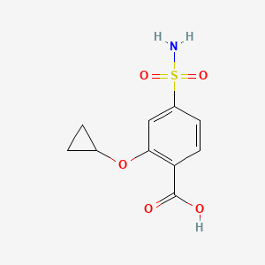 molecular formula C10H11NO5S B14809860 2-Cyclopropoxy-4-sulfamoylbenzoic acid 