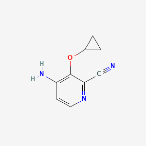 molecular formula C9H9N3O B14809950 4-Amino-3-cyclopropoxypicolinonitrile 