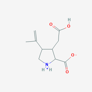 molecular formula C10H15NO4 B014810 3-Pyrrolidineacetic acid, 2-carboxy-4-(1-methylethenyl)- CAS No. 73209-05-9