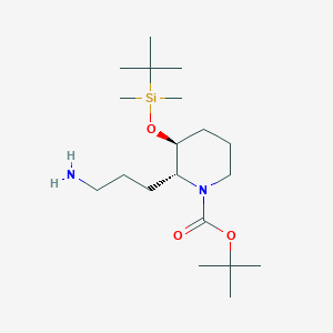 molecular formula C19H40N2O3Si B14810029 tert-Butyl (2R,3S)-2-(3-aminopropyl)-3-((tert-butyldimethylsilyl)oxy)piperidine-1-carboxylate 