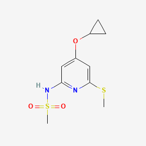 molecular formula C10H14N2O3S2 B14810047 N-(4-Cyclopropoxy-6-(methylthio)pyridin-2-YL)methanesulfonamide 