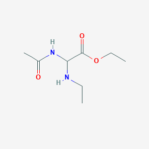 molecular formula C8H16N2O3 B148101 Ethyl 2-acetamido-2-(ethylamino)acetate CAS No. 133873-10-6