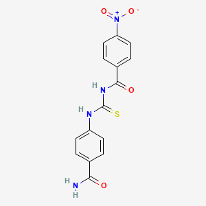 molecular formula C15H12N4O4S B14810214 N-[(4-carbamoylphenyl)carbamothioyl]-4-nitrobenzamide 
