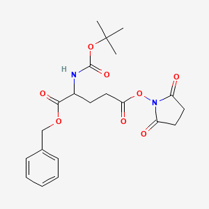 molecular formula C21H26N2O8 B14810253 N-Boc-O5-succinimido-L-glutamic acid benzyl ester 