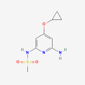 molecular formula C9H13N3O3S B14810329 N-(6-Amino-4-cyclopropoxypyridin-2-YL)methanesulfonamide 