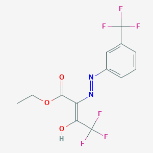 molecular formula C13H10F6N2O3 B14810500 ethyl (E)-4,4,4-trifluoro-3-hydroxy-2-[[3-(trifluoromethyl)phenyl]diazenyl]but-2-enoate 