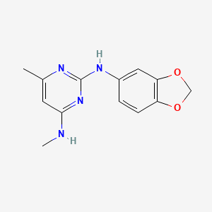 molecular formula C13H14N4O2 B14810594 N~2~-1,3-benzodioxol-5-yl-N~4~,6-dimethylpyrimidine-2,4-diamine 