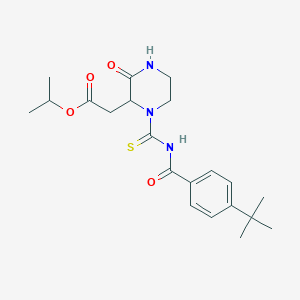 molecular formula C21H29N3O4S B14810786 Propan-2-yl (1-{[(4-tert-butylphenyl)carbonyl]carbamothioyl}-3-oxopiperazin-2-yl)acetate 