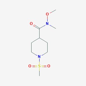 molecular formula C9H18N2O4S B14810873 N-methoxy-N-methyl-1-(methylsulfonyl)piperidine-4-carboxamide 
