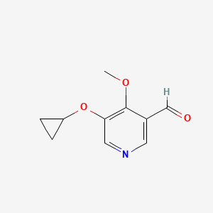 molecular formula C10H11NO3 B14810947 5-Cyclopropoxy-4-methoxynicotinaldehyde 