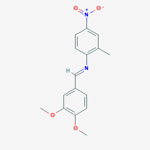 molecular formula C16H16N2O4 B14811154 N-[(E)-(3,4-dimethoxyphenyl)methylidene]-2-methyl-4-nitroaniline 