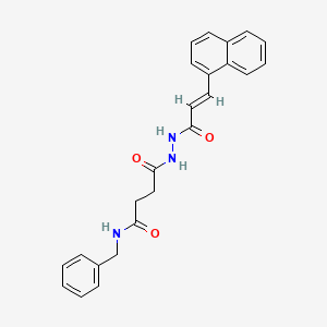 molecular formula C24H23N3O3 B14811175 N-benzyl-4-{2-[(2E)-3-(naphthalen-1-yl)prop-2-enoyl]hydrazinyl}-4-oxobutanamide 