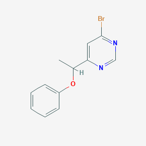 molecular formula C12H11BrN2O B1481126 4-Bromo-6-(1-phenoxyethyl)pyrimidine CAS No. 2091635-80-0