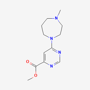 molecular formula C12H18N4O2 B1481186 Methyl 6-(4-methyl-1,4-diazepan-1-yl)pyrimidine-4-carboxylate CAS No. 2098098-65-6