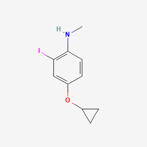 molecular formula C10H12INO B14812931 4-Cyclopropoxy-2-iodo-N-methylaniline 