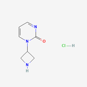 molecular formula C7H10ClN3O B1481299 1-(azetidin-3-yl)pyrimidin-2(1H)-one hydrochloride CAS No. 2091126-90-6