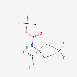 molecular formula C12H17F2NO4 B14813067 3-((tert-Butoxycarbonyl)amino)-6,6-difluorobicyclo[3.1.0]hexane-3-carboxylic acid CAS No. 1393559-81-3