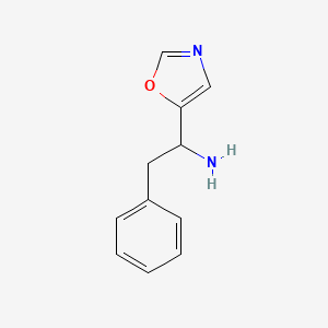 molecular formula C11H12N2O B14813125 [1-(1,3-Oxazol-5-yl)-2-phenylethyl]amine 