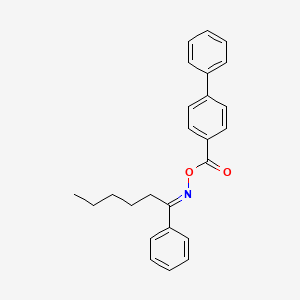 molecular formula C25H25NO2 B14813252 biphenyl-4-yl({[(1E)-1-phenylhexylidene]amino}oxy)methanone 