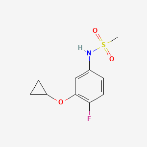 molecular formula C10H12FNO3S B14813346 N-(3-Cyclopropoxy-4-fluorophenyl)methanesulfonamide 