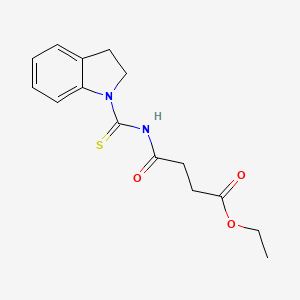 molecular formula C15H18N2O3S B14813453 ethyl 4-[(2,3-dihydro-1H-indol-1-ylcarbonothioyl)amino]-4-oxobutanoate 