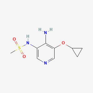 molecular formula C9H13N3O3S B14813676 N-(4-Amino-5-cyclopropoxypyridin-3-YL)methanesulfonamide 