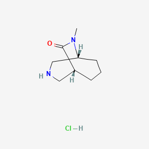 molecular formula C9H17ClN2O B14813752 rac-(1R,5R)-9-Methyl-3,9-diazabicyclo[3.3.2]decan-10-one hydrochloride CAS No. 1390654-55-3
