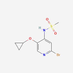 molecular formula C9H11BrN2O3S B14813790 N-(2-Bromo-5-cyclopropoxypyridin-4-YL)methanesulfonamide CAS No. 1243401-82-2