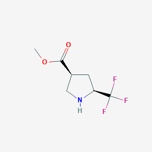 molecular formula C7H10F3NO2 B14813796 Methyl (3S,5S)-5-(trifluoromethyl)pyrrolidine-3-carboxylate 