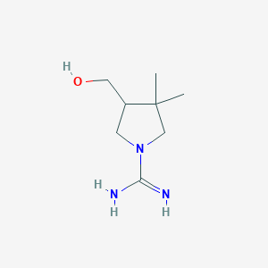 molecular formula C8H17N3O B1481382 4-(Hydroxymethyl)-3,3-dimethylpyrrolidine-1-carboximidamide CAS No. 2098131-50-9