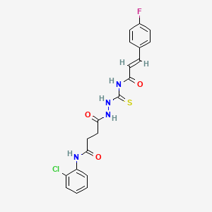molecular formula C20H18ClFN4O3S B14813902 N-(2-chlorophenyl)-4-(2-{[(2E)-3-(4-fluorophenyl)prop-2-enoyl]carbamothioyl}hydrazinyl)-4-oxobutanamide 