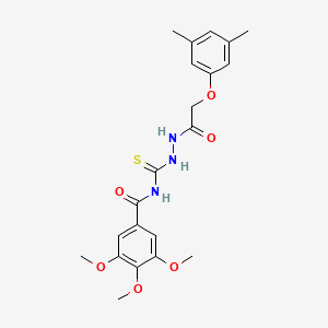 molecular formula C21H25N3O6S B14813939 N-({2-[(3,5-dimethylphenoxy)acetyl]hydrazino}carbonothioyl)-3,4,5-trimethoxybenzamide 