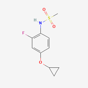 molecular formula C10H12FNO3S B14814059 N-(4-Cyclopropoxy-2-fluorophenyl)methanesulfonamide 