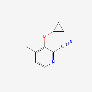 molecular formula C10H10N2O B14814063 3-Cyclopropoxy-4-methylpicolinonitrile 