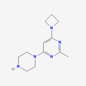 molecular formula C12H19N5 B1481420 4-(Azetidin-1-yl)-2-methyl-6-(piperazin-1-yl)pyrimidine CAS No. 2098117-55-4