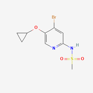 molecular formula C9H11BrN2O3S B14814319 N-(4-Bromo-5-cyclopropoxypyridin-2-YL)methanesulfonamide 