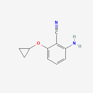 molecular formula C10H10N2O B14814390 2-Amino-6-cyclopropoxybenzonitrile 