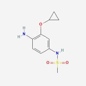 molecular formula C10H14N2O3S B14814524 N-(4-Amino-3-cyclopropoxyphenyl)methanesulfonamide 