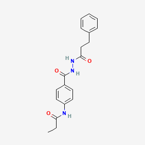 molecular formula C19H21N3O3 B14814531 Propanamide, N-[4-(1-oxo-2-phenylethylhydrazinocarbonyl)phenyl]- 